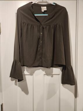 Mimi Chica L Olive Green Blouse